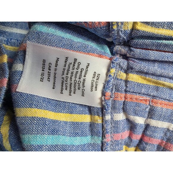Talbots Petite Womens Striped Linen Cotton Drawstring Shorts Size 12P - Picture 6 of 6
